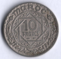 10 франков. 1947(1366) год, Марокко (протекторат Франции).