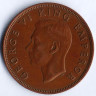 Монета 1 пенни. 1946 год, Новая Зеландия.