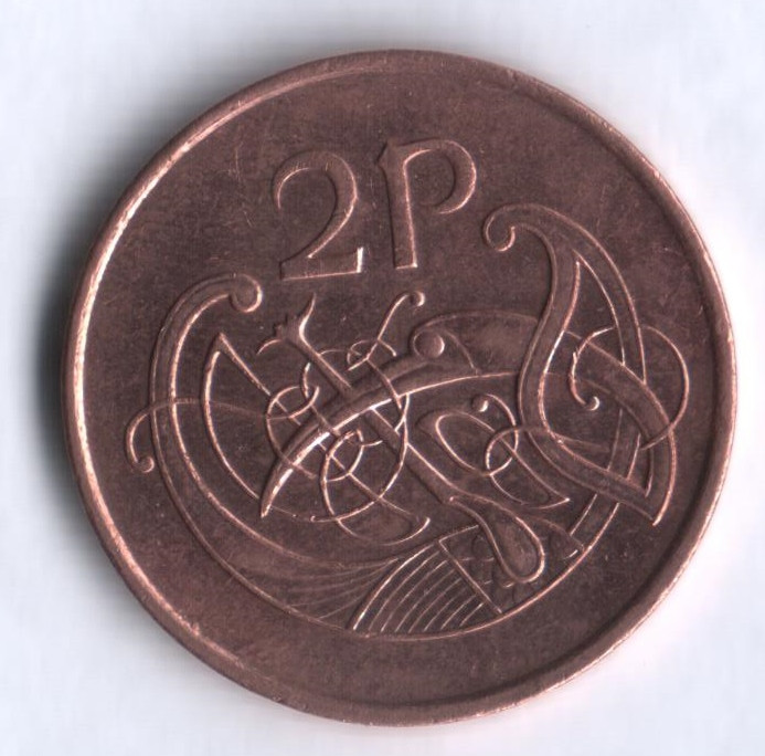 Монета 2 пенса. 2000 год, Ирландия.