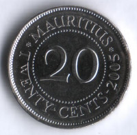 Монета 20 центов. 2005 год, Маврикий.