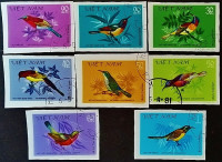 Набор почтовых марок (8 шт.). "Солнечные птицы (II)". 1981 год, Вьетнам.