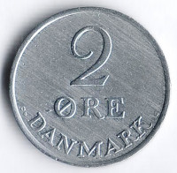 Монета 2 эре. 1964(C;S) год, Дания.