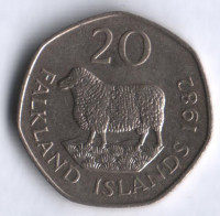 20 пенсов. 1982 год, Фолклендские острова.
