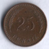 25 пенни. 1943 год, Финляндия.