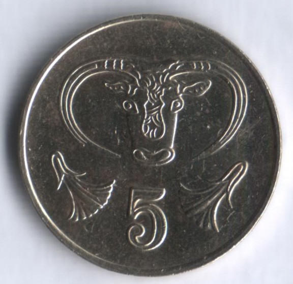 Монета 5 центов. 1994 год, Кипр.