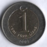 1 новая лира. 2005 год, Турция.