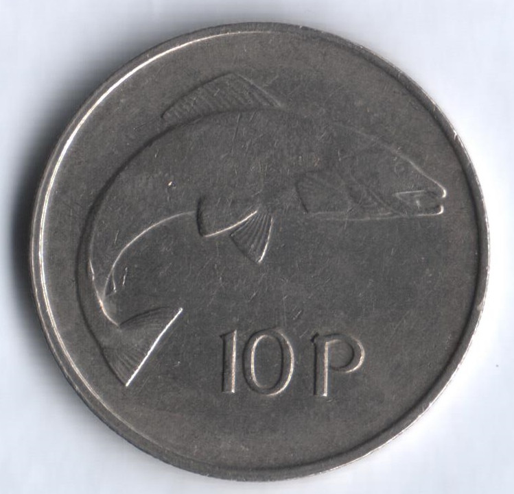 Монета 10 пенсов. 1978 год, Ирландия.