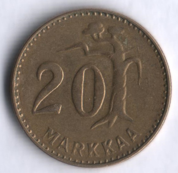 20 марок. 1953 год, Финляндия.