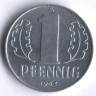 Монета 1 пфенниг. 1963 год, ГДР.