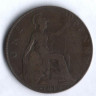 Монета 1 пенни. 1912 