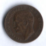 Монета 5 чентезимо. 1928 год, Италия.