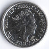 Монета 5 пенсов. 2016 год, Великобритания.
