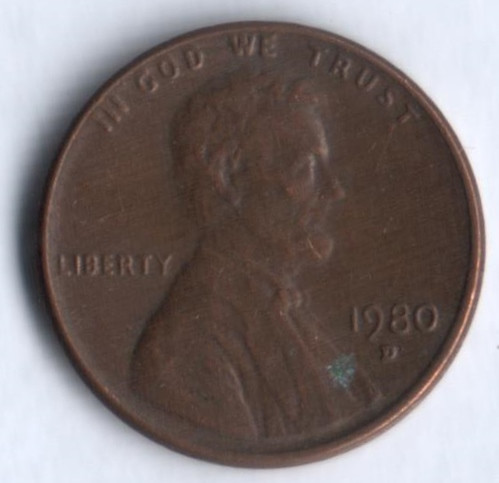1 цент. 1980(D) год, США.