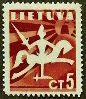 Марка почтовая (5 ct.). "Свобода". 1940 год, Литва.