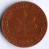 Монета 1 пфенниг. 1970(J) год, ФРГ. 