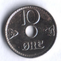 Монета 10 эре. 1939 год, Норвегия.
