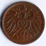 Монета 2 пфеннига. 1916 год (A), Германская империя.