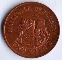 Монета 2 пенса. 1985 год, Джерси.