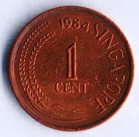 Монета 1 цент. 1984 год, Сингапур.