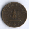 Монета 5 чентезимо. 1940 год, Италия.