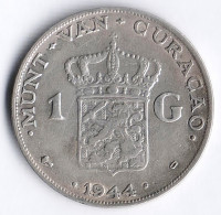 Монета 1 гульден. 1944(D) год, Кюрасао.
