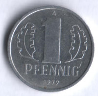 Монета 1 пфенниг. 1979 год, ГДР.