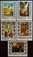 Набор марок (5 шт.). "Картины Страстной недели". 1967 год, Парагвай.
