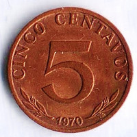 Монета 5 сентаво. 1970 год, Боливия.