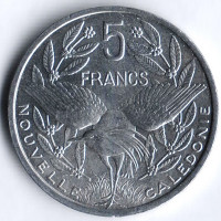 Монета 5 франков. 2016 год, Новая Каледония.