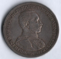 Монета 5 марок. 1913 год (A), Пруссия.