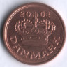 Монета 25 эре. 2003 год, Дания.