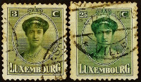 Набор почтовых марок (2 шт.). "Великая герцогиня Шарлотта". 1921 год, Люксембург.