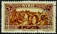 Почтовая марка. "Мост Дафни". 1925 год, Сирия.