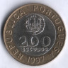 Монета 200 эскудо. 1997 год, Португалия.