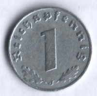 Монета 1 рейхспфенниг. 1940 год (J), Третий Рейх.