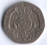 Монета 20 пенсов. 1982 год, Великобритания.