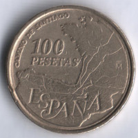 Монета 100 песет. 1993 год, Испания. Евросоюз.