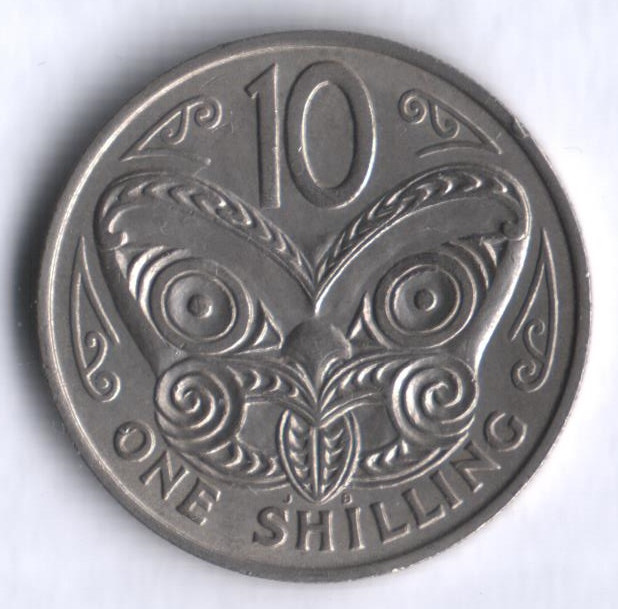 Монета 10 центов. 1967 год, Новая Зеландия.