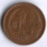 Монета 1 цент. 1971 год, Австралия.