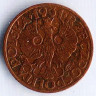 Монета 2 гроша. 1931 год, Польша.