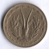 Монета 5 франков. 1981 год, Западно-Африканские Штаты.