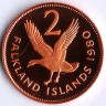 Монета 2 пенса. 1980 год, Фолклендские острова. Proof.