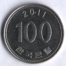 Монета 100 вон. 2011 год, Южная Корея.