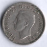 Монета 1 шиллинг. 1943 год, Великобритания (Лев Шотландии).
