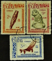 Набор почтовых марок (3 шт.). "Монтанский антропологический музей, 60-летие". 1963 год, Куба.