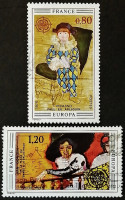 Набор почтовых марок (2 шт.). "Европа (C.E.P.T.) 1975 - Картины". 1975 год, Франция.