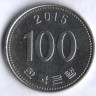 Монета 100 вон. 2015 год, Южная Корея.