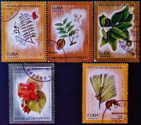Набор почтовых марок (5 шт.). "Лесопосадки". 1975 год, Куба.