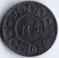 Телефонный жетон "MS", Чехословакия.