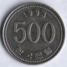 Монета 500 вон. 1993 год, Южная Корея.